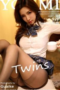 YouMi尤蜜荟-1183-Twins-桃桃-白衬衫格子短裙黑丝私房写真-性感制服妩媚诱惑-2025.11.21