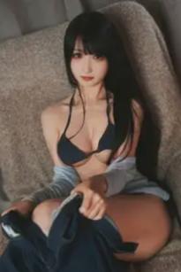 姬灵 - 清纯蓝调居家私房照，性感比基尼演绎冷艳诱惑