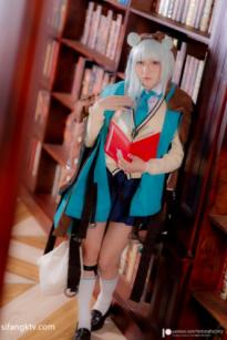 Fantasy-Factory-小丁Ding-明日方舟真理Cosplay-图书馆学霸眼镜娘制服写真-Arknights-Истина