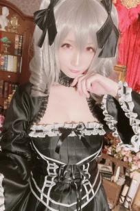 [Cosplay][my suite] Atsuki あつき - 库巴姬私房自拍写真，哥特风黑白蕾丝制服诱惑，精致妆容与白皙肌肤，极致的视觉盛宴