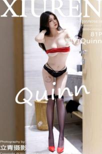秀人网凯竹Quinn：极致黑蕾丝内衣与红高跟，黑丝美腿诱惑私房大尺度写真