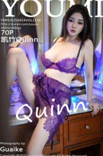 YouMi尤蜜荟凯竹Quinn紫色蕾丝轻透睡裙私房写真，御姐魅惑大尺度诱惑室内摄影
