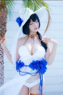 Ely_eee(ElyEE子) Mary Bay海湾女神Cosplay写真，清纯唯美白裙私房，绝美治愈系女神