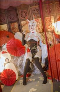 [二佐Nisa] 碧蓝航线绫波新春旗袍Cosplay，精致绝美演绎，国风红白配色氛围感写真，还原度极高，视觉盛宴 [27P]
