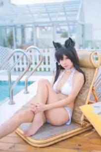 三無人型 - 碧蓝航线爱宕泳装私房，室外泳池白色比基尼性感角色扮演Cosplay写真集 [30P]