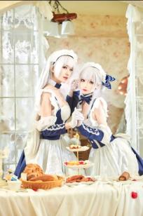 源纱希喵喵喵 x 犹大Yuta - 碧蓝航线贝尔法斯特COSPLAY高清写真，双姝演绎唯美女仆风情，精致妆造，带来极致二次元盛宴