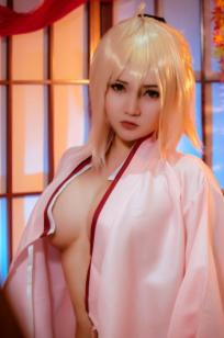 Potato-Godzilla-Okita-Souji-Sakura-Saber 樱Saber极致诱惑和服Cosplay大尺度私房写真