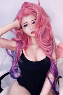 Potato-Godzilla 萨勒芬妮 Cosplay：英雄联盟人气角色还原，黑丝内衣诱惑，展现波涛胸涌的迷人曲线，二次元甜美写实大片
