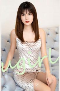 UGirls尤果圈乔伊诺《牵手》：身着波点丝绸短裙与白裙，演绎慵懒居家诱惑，尽显高颜值御姐优雅气质