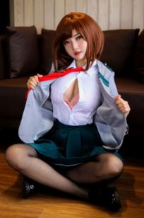 Potato-Godzilla-Ochako-Uraraka 校园风私房摄影 黑丝性感御茶子COS大尺度写真