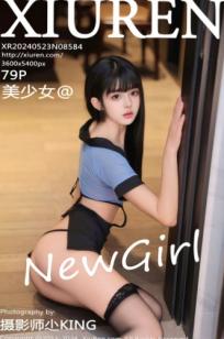 XiuRen秀人网8584-美少女大胆出镜，情趣女警制服Cosplay，蓝纱轻透T恤搭配诱惑黑丝，展现极致火辣身材与迷人私房魅力，2024.05.23高清写真