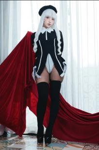 Puy Puy Caren银发冷艳私房写真：制服黑丝连体衣展现绝美身材曲线，极具诱惑力的大尺度视觉盛宴