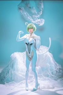星之迟迟Cosplay碧蓝航线纳西莫夫，极品二次元未来感白色紧身衣，冷艳动人 [34P]