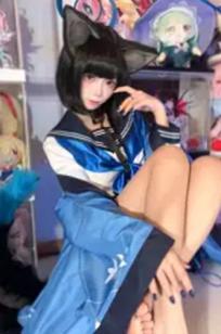 白栎Shirly桔梗COS欣赏：二次元动漫屋里的猫耳美少女，水手服丝袜诱惑，极致足控福利，可爱与性感的碰撞[65P]