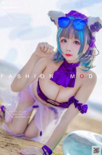 YouMi尤蜜-奶泡娇-泳装柴郡猫 二次元动漫COS清纯海边写真