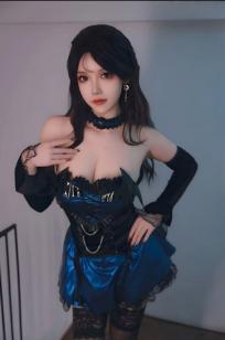 【雪晴Astra】蓝黑蕾丝魅力私房，cosplay风格暗黑诱惑，精致妆容曼妙曲线，绝美吸睛视觉盛宴 [53P]