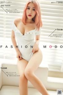 YouMi尤蜜-2020.07.30-绯月樱-Cherry-《美好の早晨》：卧室私房唯美写真，粉发女神白色连体衣大秀极致性感身材与诱人美腿，无圣光视觉盛宴