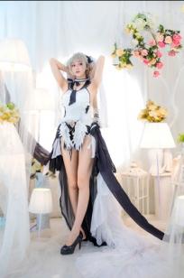 冬马路纱碧蓝航线可畏Cosplay，唯美花海黑白婚纱诱惑私房大尺度写真