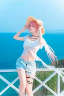 Shika小鹿鹿 海边夏日写真 动漫角色扮演 唯美海景 蕾丝装束 清新治愈人像摄影 [22P]