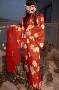 Bangni邦尼和服束缚写真：日式狐狸面具下的神秘诱惑，唯美与风情并存[93P]