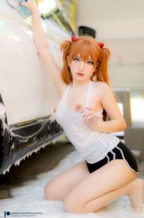 Fantasy-Factory-小丁Ding-明日香极致痛车洗车Cosplay写真-二次元清纯湿身诱惑