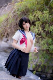 Fantasy-Factory-小丁Ding-户外溪边清纯JK水手服诱惑黑丝，青葱校园制服私房大片