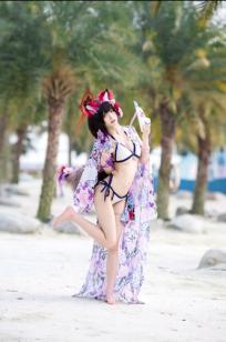 九柒喵 - 蔚蓝档案 狐坂若藻泳装比基尼角色扮演高清写真 [23P]