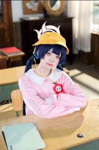 九柒喵《蔚蓝档案》妃咲幼稚园COS，清纯可爱二次元萌系制服诱惑，还原度极高精选套图