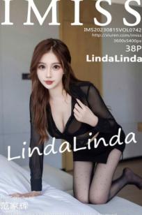 IMiss爱蜜社-742-LindaLinda-黑色薄纱透视装、私房大尺度写真，极致诱惑与黑丝美腿，冷艳女神演绎简约风情