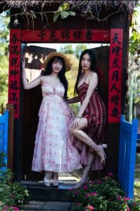 《轩颖小葵 - 桃园》户外清新写真，气质女神唯美秋千，自然风光下的迷人时刻[109P]