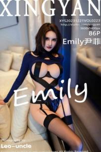 XingYan星颜社-223-Emily尹菲：蓝T搭配黑色内衣黑丝私房大片，性感御姐秀长腿高跟鞋，无圣光大尺度写真
