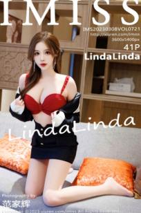 IMiss爱蜜社-721-Lindalinda-深蓝职业制服诱惑与红色内衣私房照-2023.03.08