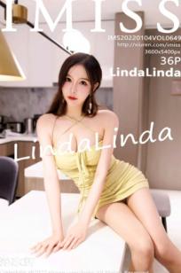 IMiss爱蜜社-649-Lindalinda-浅黄低胸连身短裙蕾丝内衣-居家私房氛围写真-都市气质秀色大片