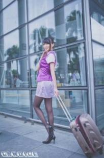 台湾正妹蔡译心Candice空姐角色扮演街拍写真，精致制服诱惑搭配黑丝美腿[41P]
