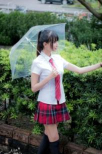 台湾模特蔡译心Candice《你的名字》同人写真：清纯JK校服校园漫步，治愈系美少女人气力作