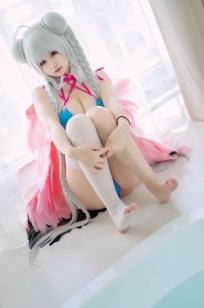 小仓千代w《碧蓝航线》可畏泳装COS，浴室私房角色扮演高清写真[20P]
