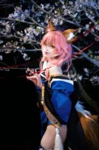 Tsuki_月隐 - 玉藻の前 角色扮演 夜景樱花和服美图 [12P]