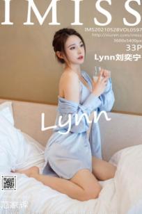 IMiss爱蜜社-597-刘奕宁-时装周黑色礼服与居家私房系列-蓝色丝绸睡衣-2021.05.28 - 无圣光大尺度时尚写真
