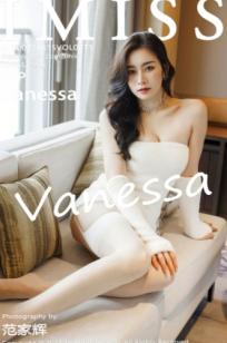 IMiss爱蜜社-671-Vanessa-纯白蕾丝内衣白丝吊带袜私房写真，居家卧室风格尽显极致性感尤物魅力