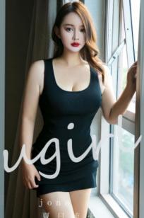 UGirlsApp尤果圈爱尤物-2813-Jona-《夏日流火》-黑色紧身吊带装室内私房写真-2024.03