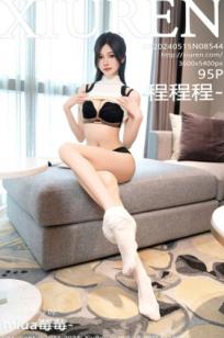 [秀人网] 8544-程程程：白色连衣短裙与黑色内衣的碰撞，白丝长腿居家写真，性感诱惑风格大赏