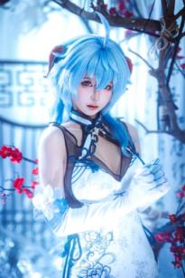蠢沫沫-2024年会员合集-原神甘雨COS-绝美改良旗袍黑丝长腿-国风二次元视觉盛宴