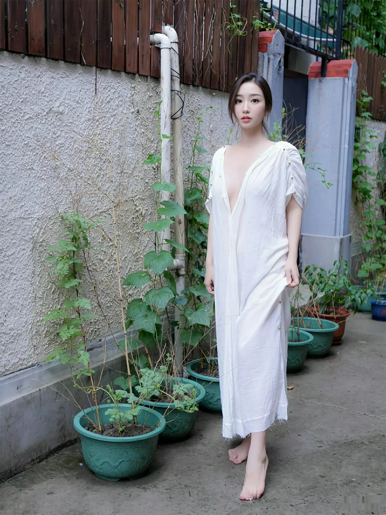   [XiuRen]高清写真图 2025.07.31 No.10603 楠芝 白色长袍第12张图片