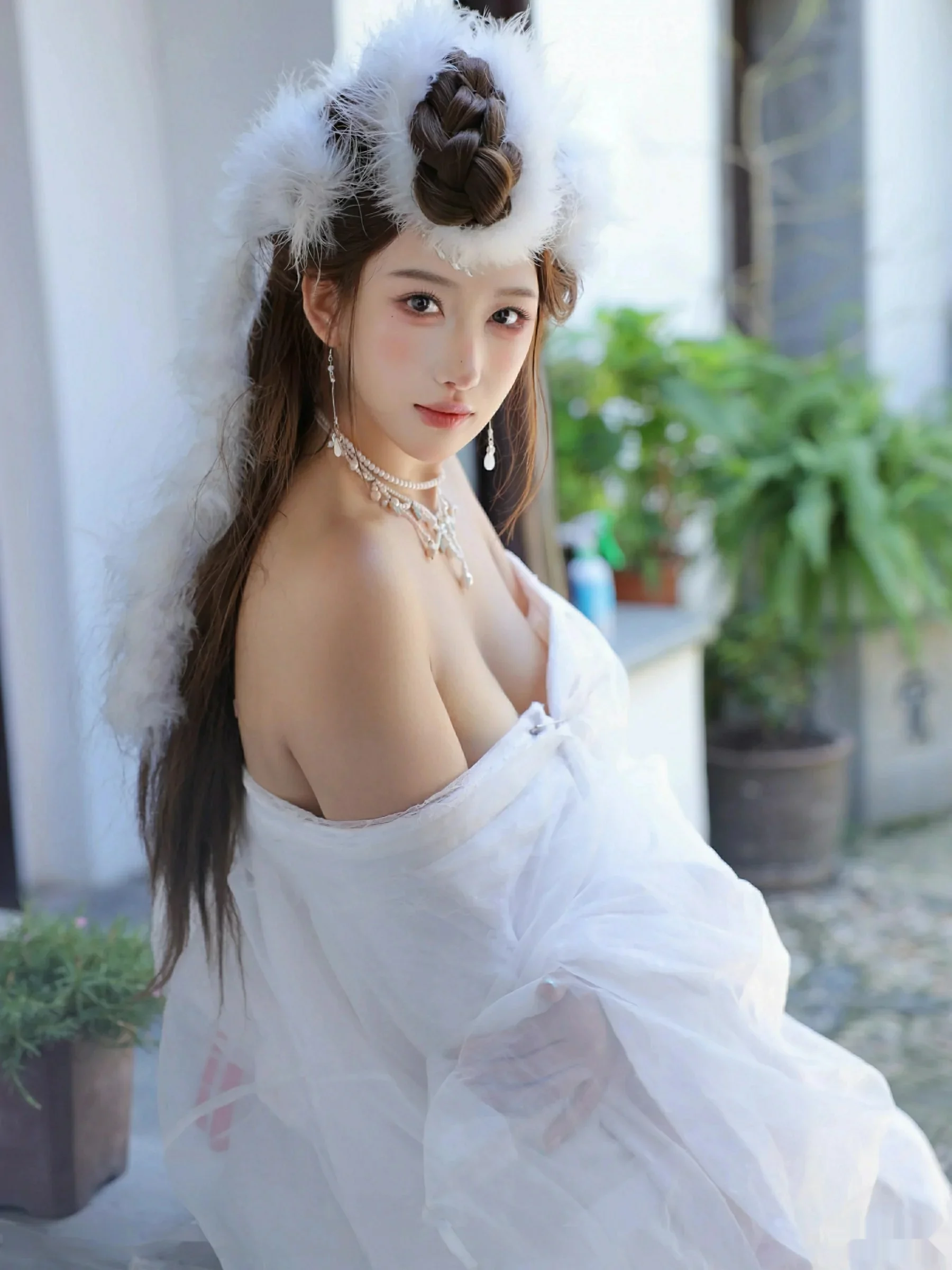   [XiuRen]高清写真图 2025.10.09 No.10843 金允希Yuki 低胸长裙第18张图片