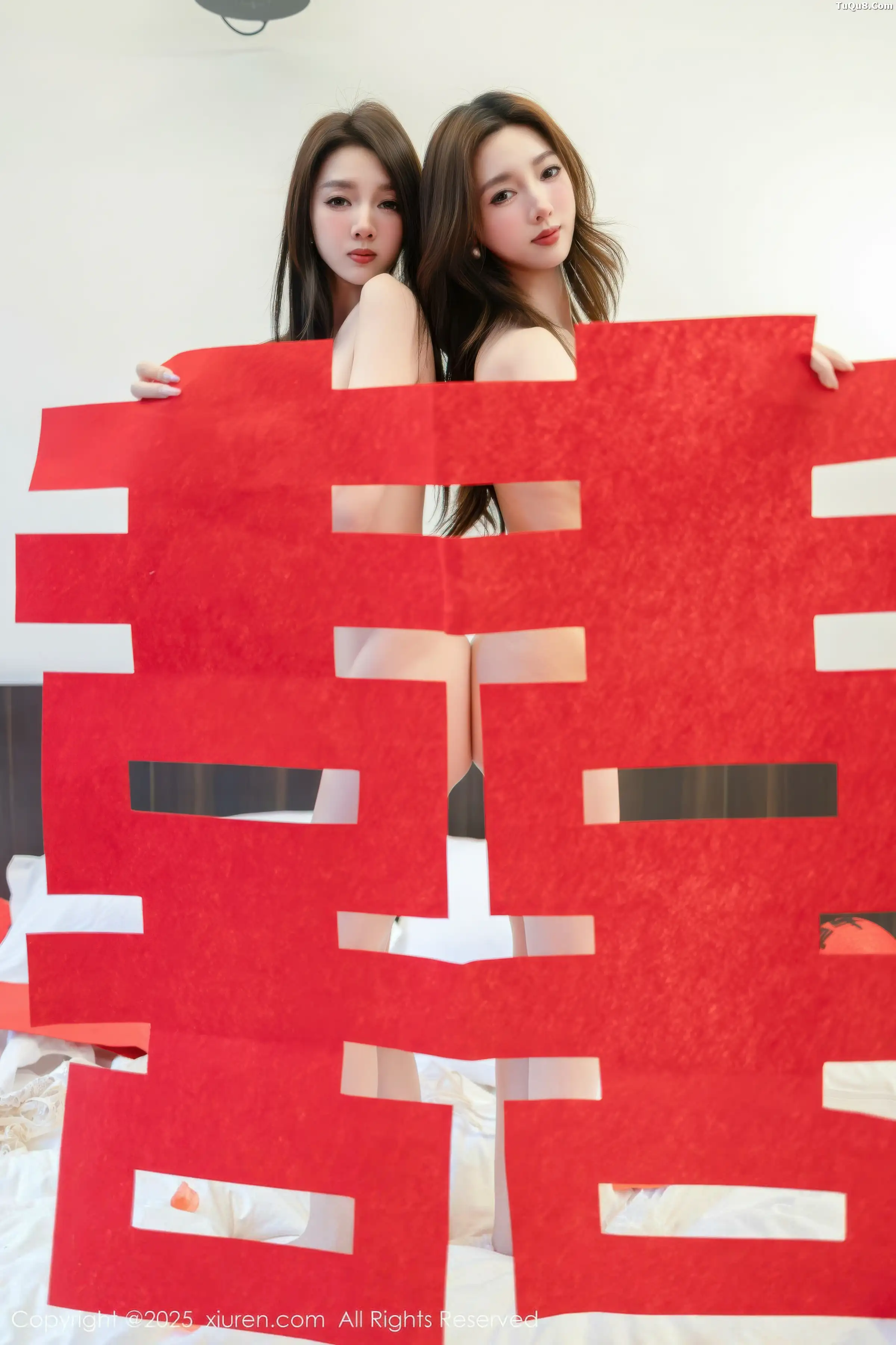   [XiuRen]高清写真图 2025.12.31 No.11184 Twins-桃之夭夭 白色蕾丝婚纱第58张图片