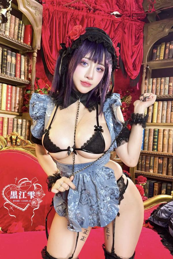   Byoru - 黑江雫 Shizuku tan 哥特女仆大尺度COS性感写真 [61P]第12张图片