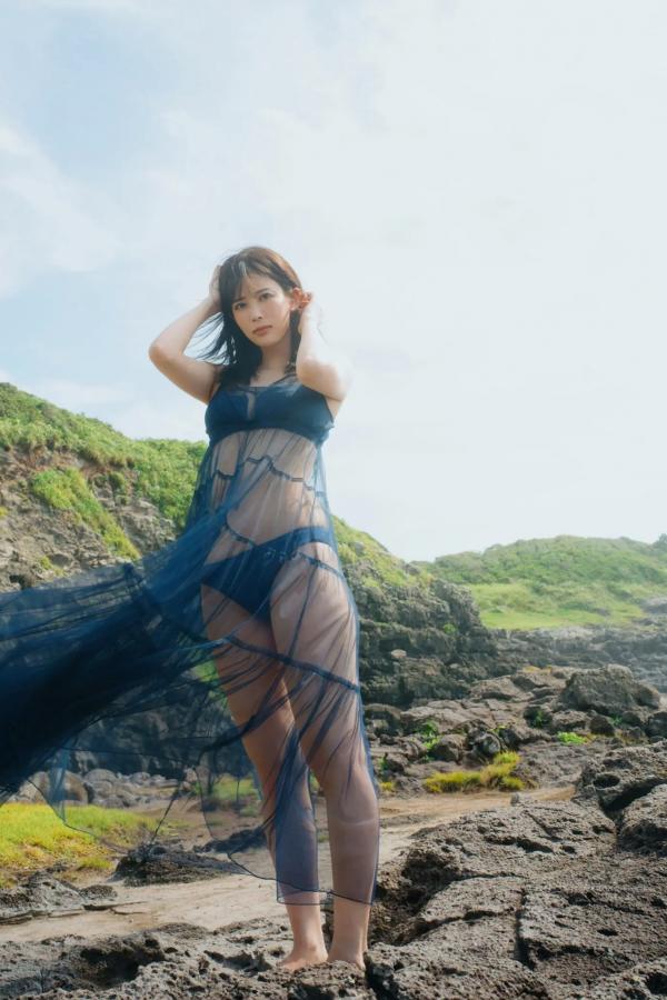  北原沙弥香《常夏の余韻》和服清新与海滨湿身写真第51张图片