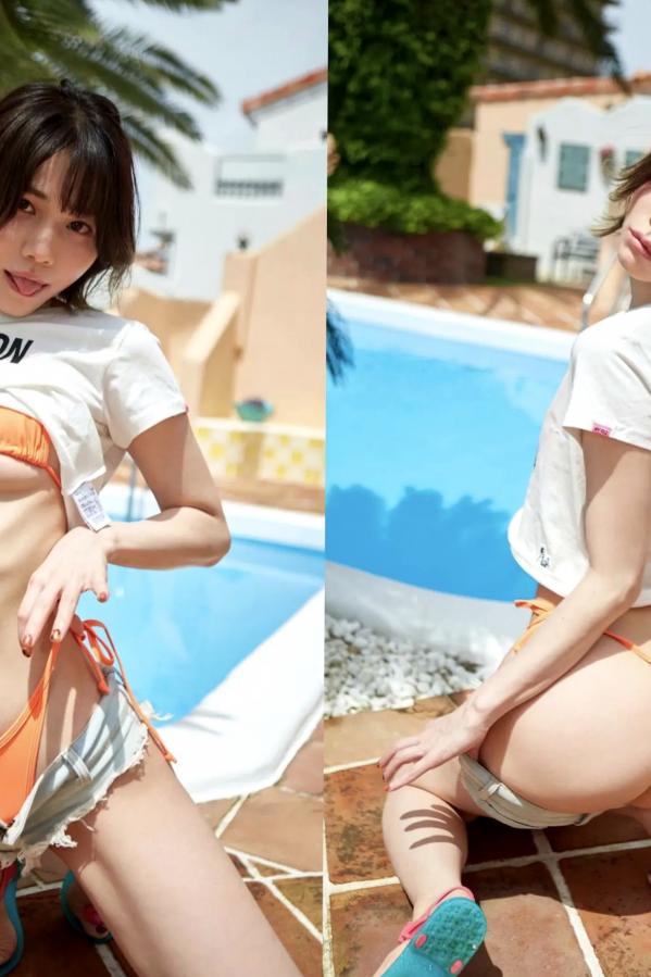   仁藤りさ - にとーが連れてくる夏：日系性感尤物粉色比基尼大尺度私房写真第5张图片