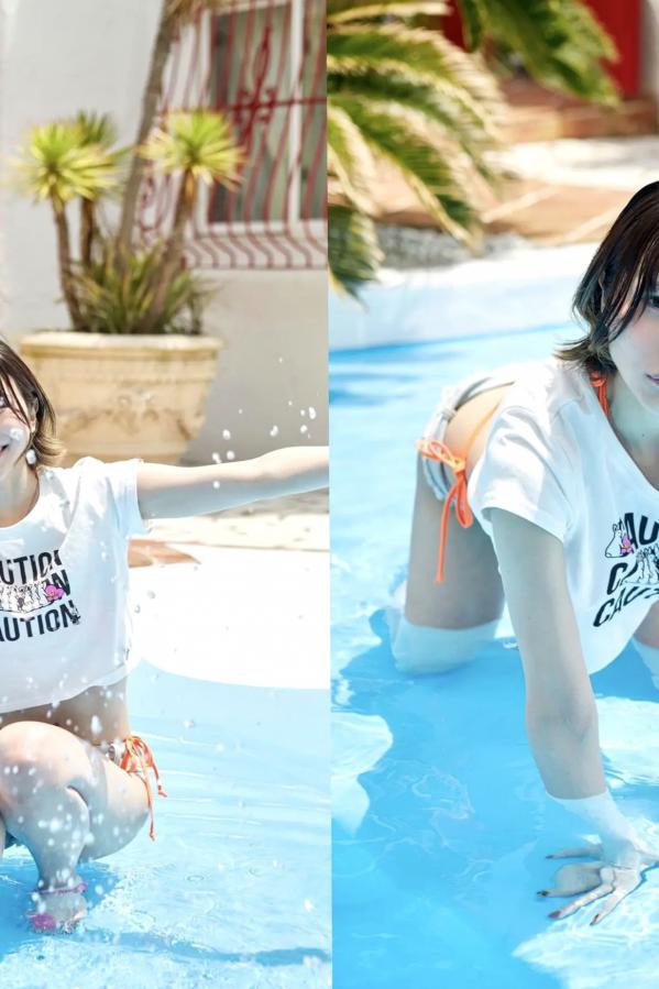   仁藤りさ - にとーが連れてくる夏：日系性感尤物粉色比基尼大尺度私房写真第30张图片