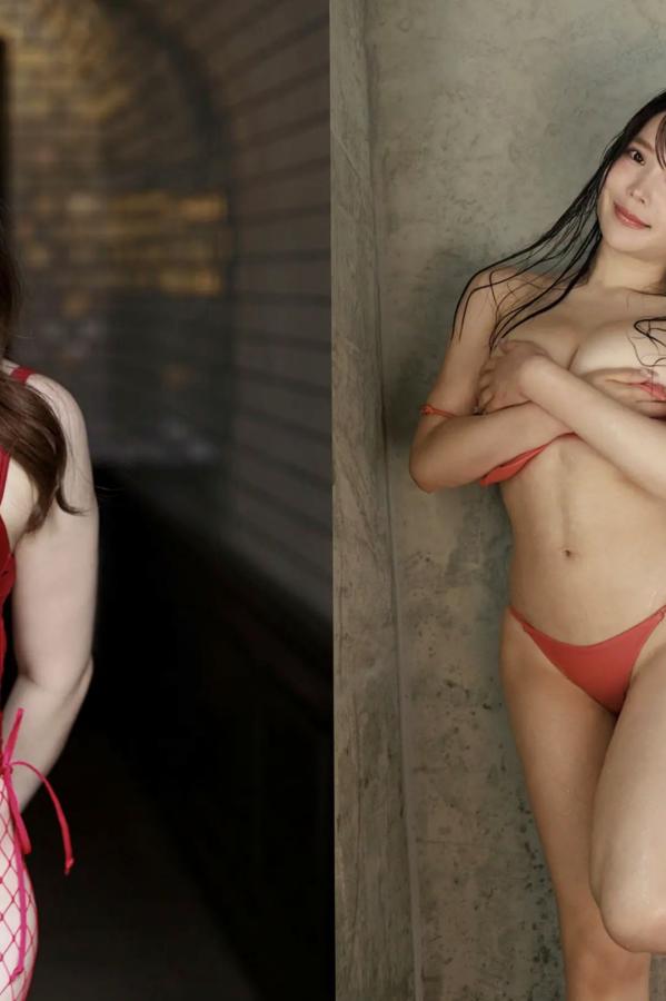   桃白美沙 - 多彩：红色连体衣诱惑与清纯户外性感写真第43张图片